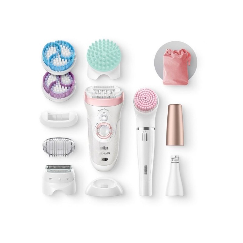 BRAUN SES9985BS EPILIATORIUS (WET AND DRY SILK-EPIL 9 SENSOSMART SES 9985 BS) - 11 PRIEDŲ !