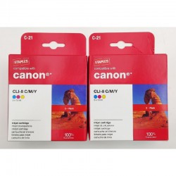2x Canon CLI-8 CMY printerikassetid 3x13ml Staples CLI8 color
