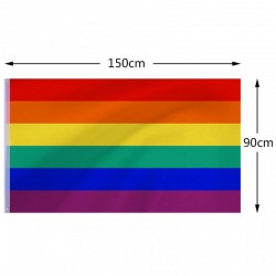 Rainbow Pride lipp 90x150 cm varrukaga – LGBT gei-lesbi lipud