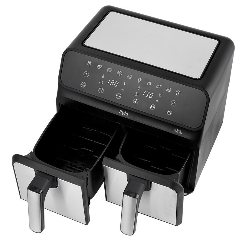 8 l kahekordne Kuumaõhufritüür Zyle Air Fryer dual ZY802DAF 1700w metal