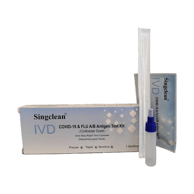 Singclean Ivd Covid-19 Flu A/B Antigen Kit Rapid Antigen Detection Diagnostic Test 1pc