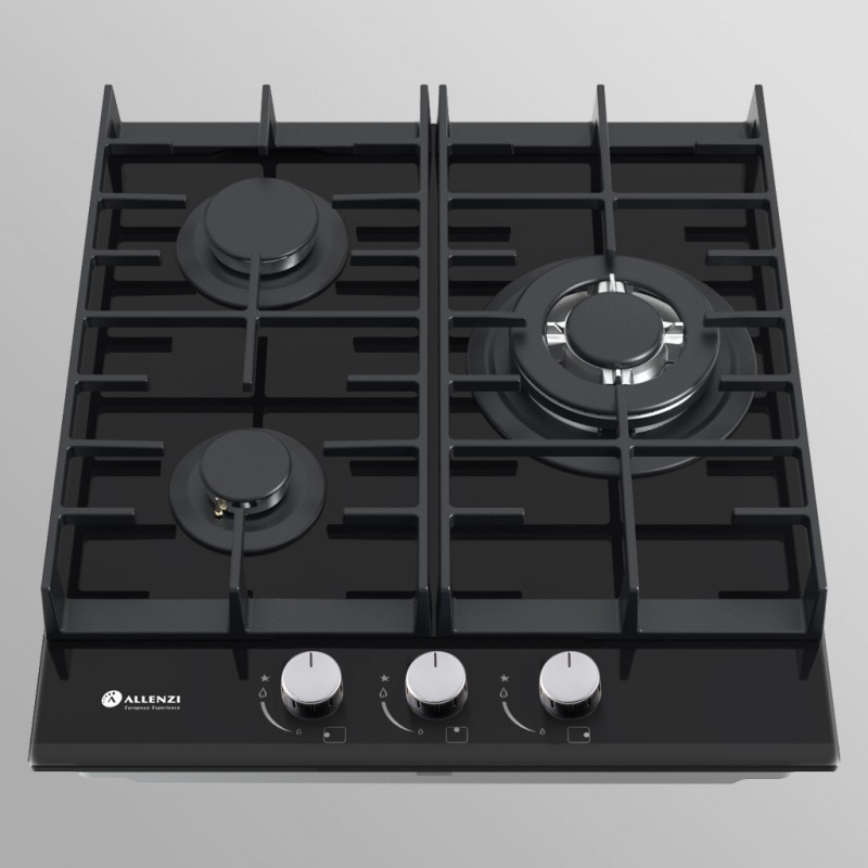 Allenzi BOS45 black sisseehitatud gaasipliit 3pliidiplaati 45cm BOS 45