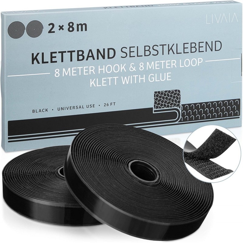 2x 8m tugevat takjapaela - kleepuvad kahepoolsed teibid 20mm laiuse laiuse liimimiseks